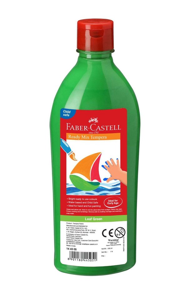 FABER-CASTELL READY MIX TEMPERA PAINTS 500ML LEAF GREEN