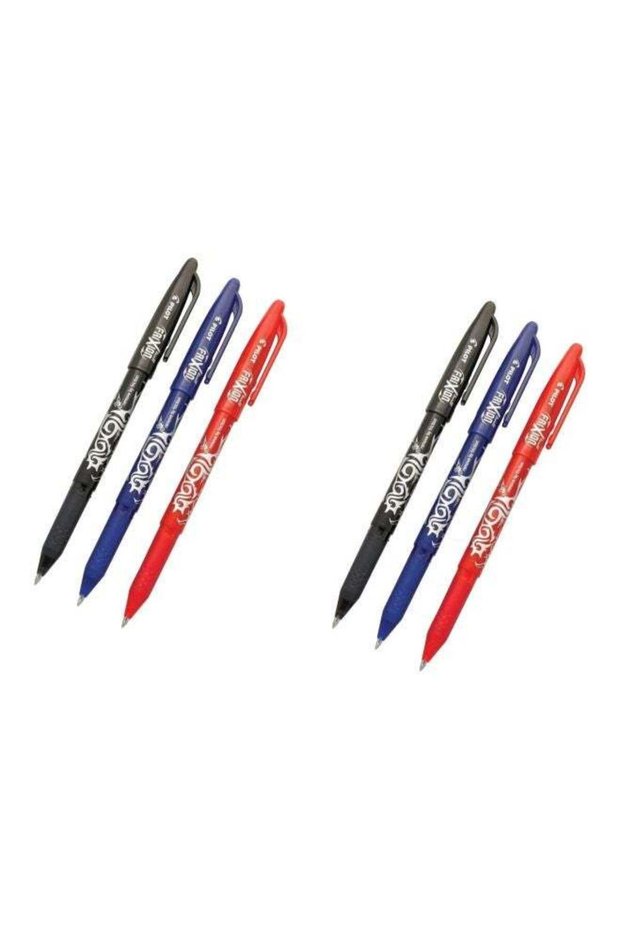 Pack Of 6 Frixion Clicker Erasable Ball Point Pen Black/Blue/Red
