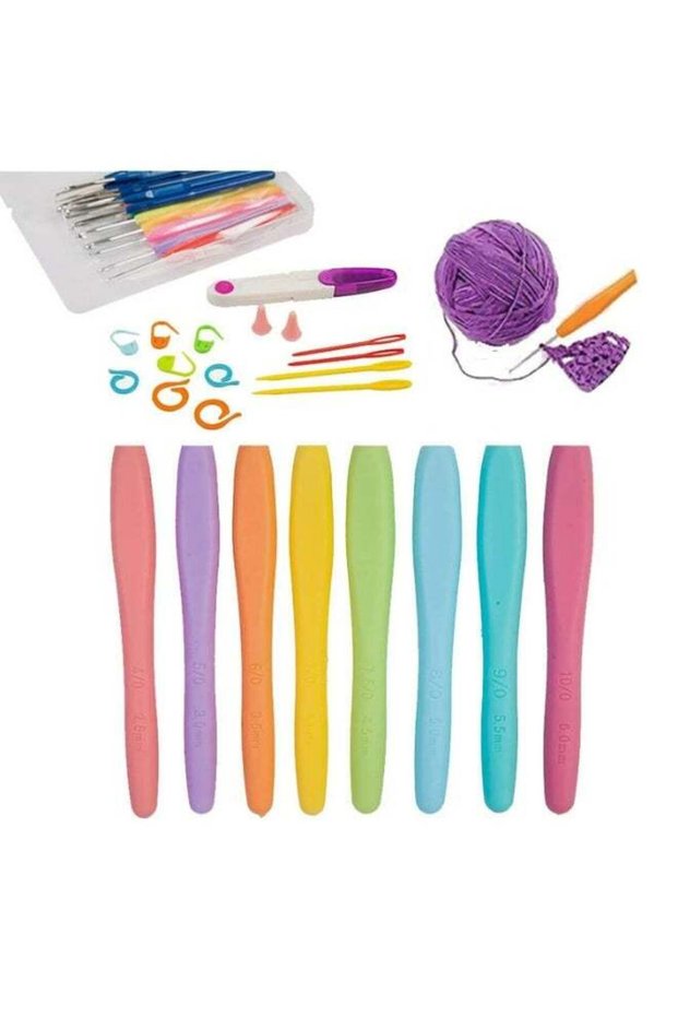 53 Pieces 16 Sizes Crochet Hooks Set Needles Stitches Knitting Craft Case Crochet Set Yoker Weave Y