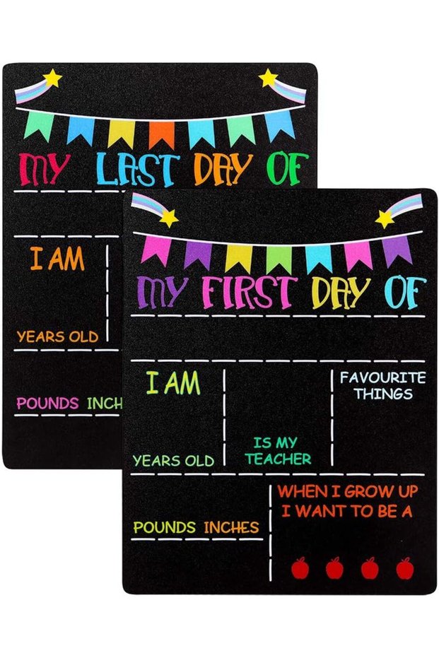 My First Day and Last Day of School Chalkboard Sign, 22.9x30.5 cm First Day of School Chalkboard Ph