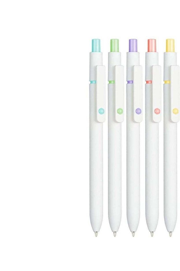 5 Pcs Cute Gel Ink Pens, 0.5mm Fine Point Black Ink Retractable Cartoon Ballpoint Pen Set, Smooth W
