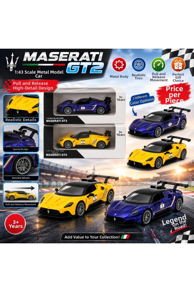 Rw9143 1:43 Gt2 Check and Drop Car Licensed Metal Model Car Price Is for One Piece