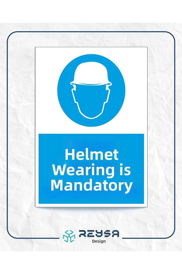 Mandatory to Wear a Hard Hat - Occupational Safety Board Sticker 20X28 cm