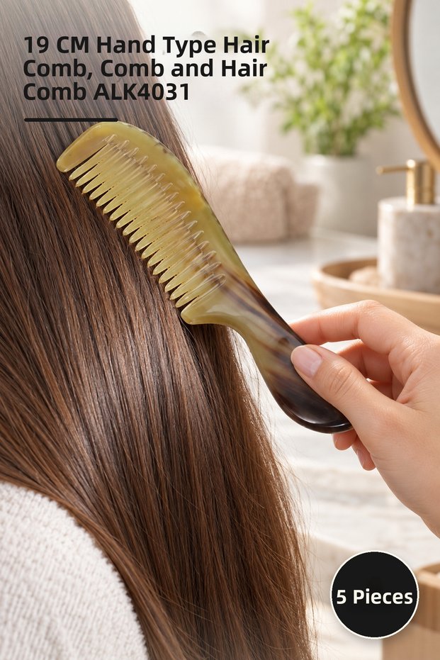 5 Pieces of Bone Combs – 19 cm Handheld Hair Combs, Combs and Hair Combs Alk4031