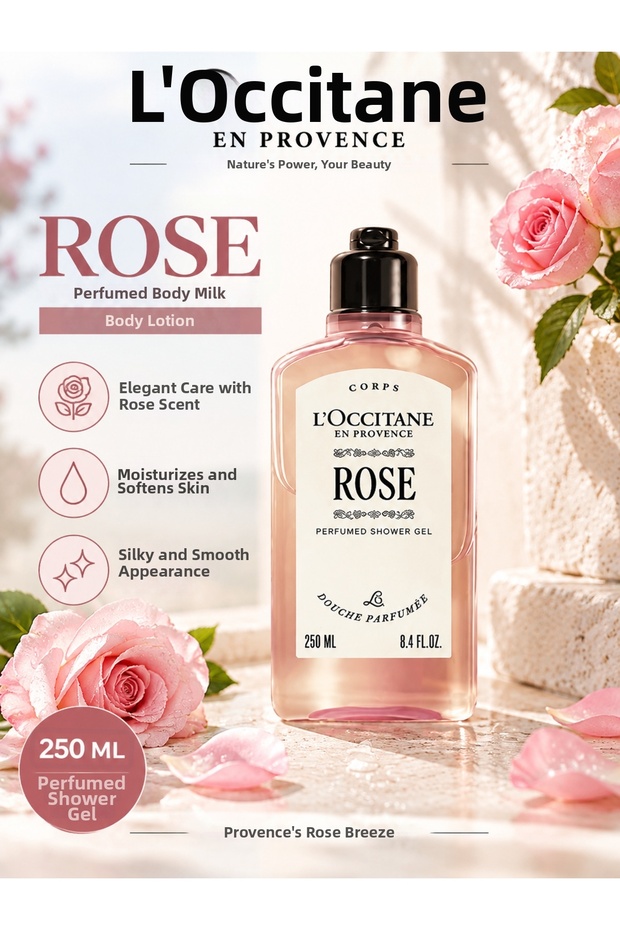 Rose Body Lotion 250 ml – Rose-Scented Care That Moisturizes and Softens the Skin