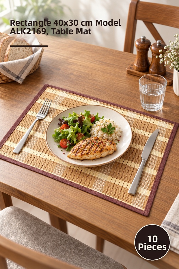 10 Pieces of Placemats – Rectangular 40X30 cm Model Alk2169, Table Placemat Table Mat
