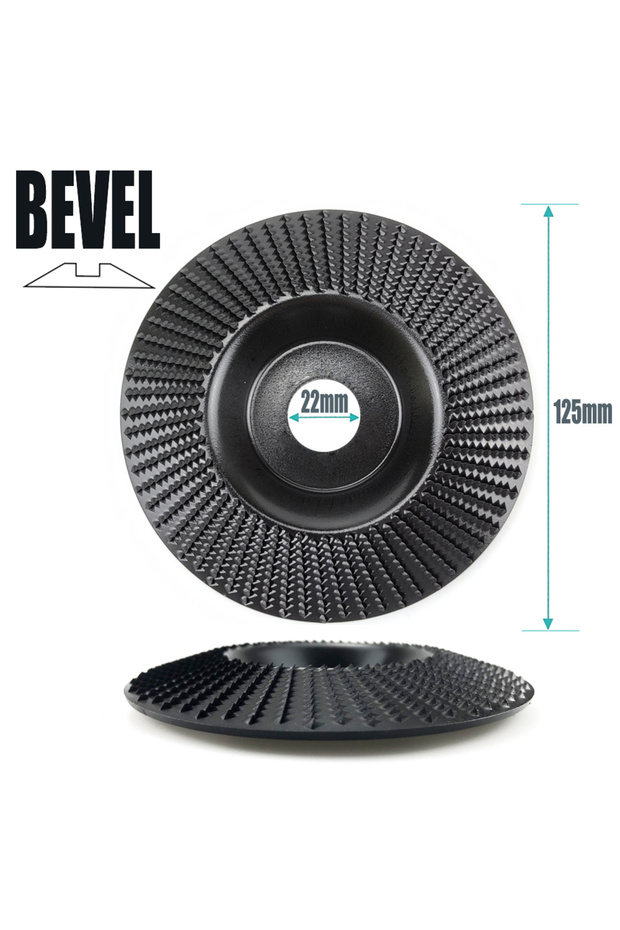 black bevel 125mm Plane Bevel Angle Grinding Wheel Woods Polishing Wheel Wood Carving Sanding Tool