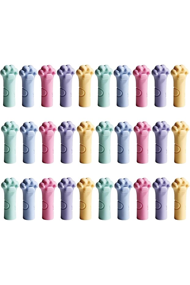 random30 30 Pcs Cute Pencil Caps Cat Paw Erasers Pencil Top Pencils Tip Protector Cover Pencils Topp