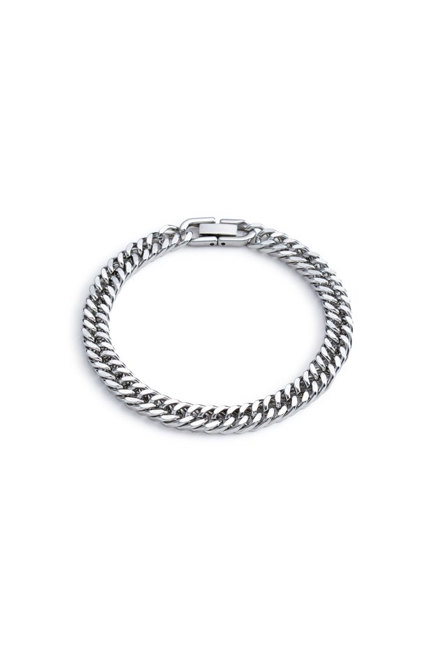 steel color New Trendy Cuban Chain Men Bracelet Classic Stainless Steel 3/5/7/9mm Width Chain Bracel