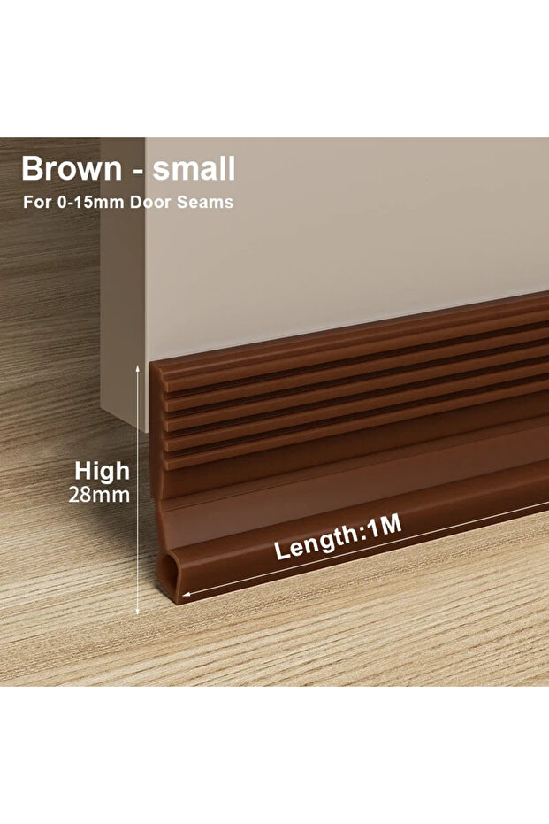 1M Brown-S New Door Bottom Sealing Strip 1M Windproof Dust Stopper Guard Rain Weatherstrip Noise Red