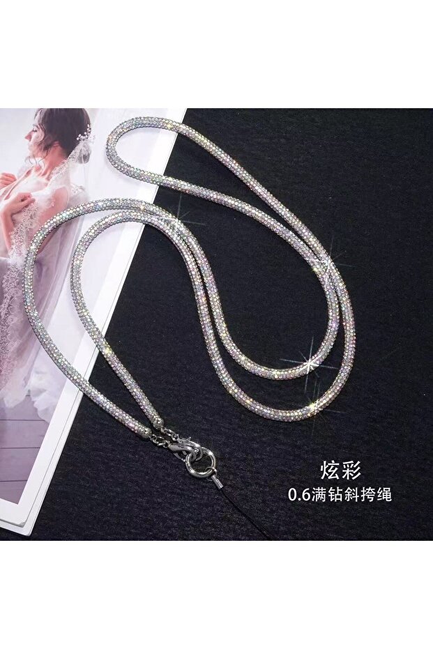 Other Silver / Gray Glitter Rhinestone Phone Lanyard Phone Diamond Crystal Chain Straps Keychain Han