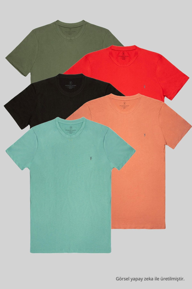 Men's 5-Pack Crew Neck Casual T-Shirt