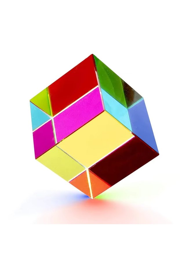 20mm 1pcs Science Magic Prism Cube 20mm Hexahedral Crystal Magic Cmy Cube 3D Color Cube Prism For Ph
