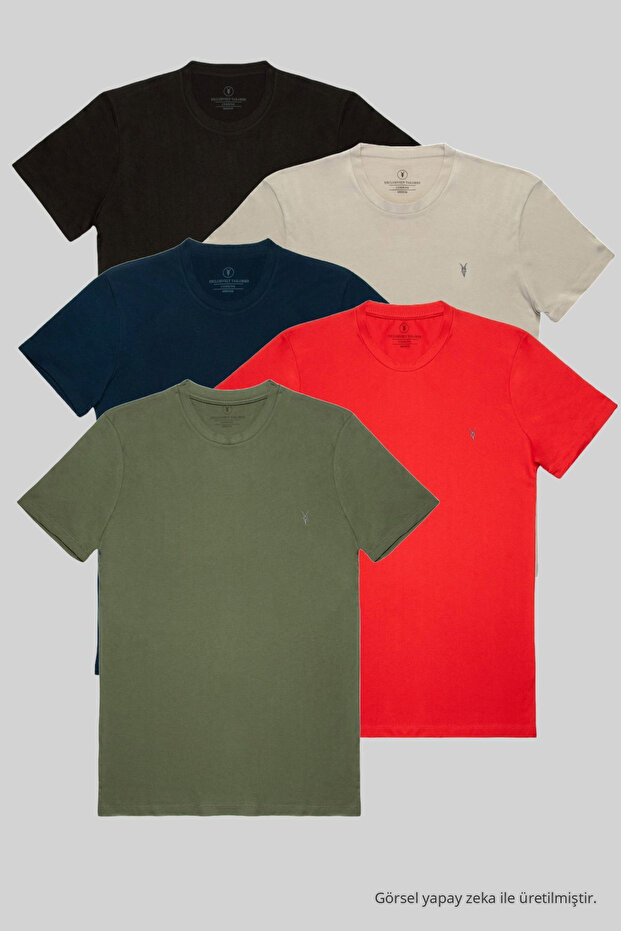Men's 5-Pack Crew Neck Casual T-Shirt