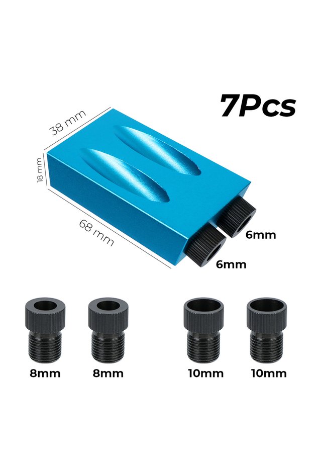 7PCS With Drill Bit Set 7/14/15Pcs 15 Degrees Pocket Hole Jig Kit Hole Puncher Woodworking Hole Dril