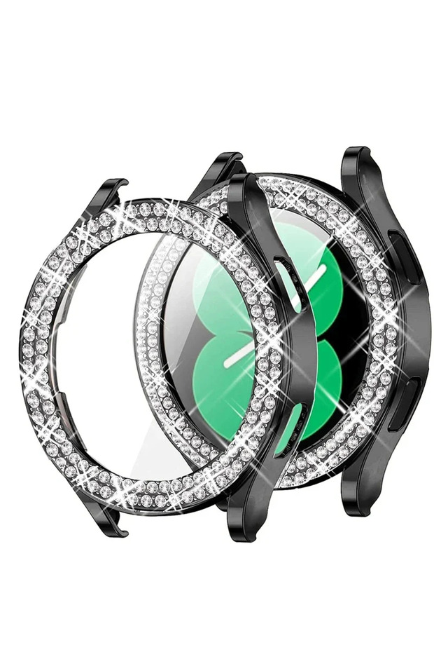 For Galaxy Watch5 44 black Bling Diamond Case for Samsung Galaxy Watch 7 6 5 4 PC Protective Case 40