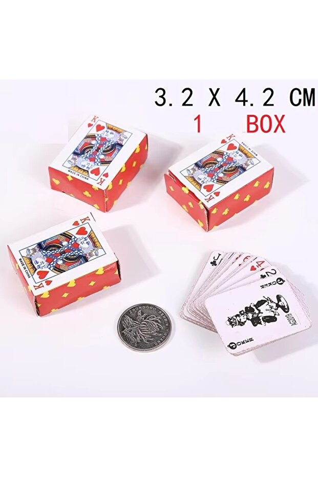 1 Box 3.2-4.2cm Mini Playing Poker Fun Cards Student Stress Relieving Board Games Small Toys Casual