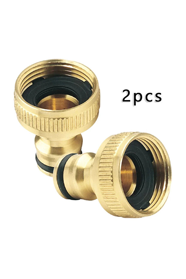 2Pcs 3/4" To 1/2" Thread Connector Faucet Hose Tap Water Adapter Quick Connector Water Pipe Fittings