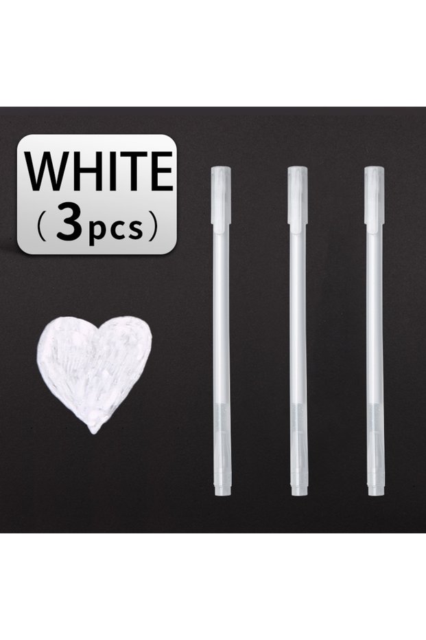 3pcs 3pcs White Gel Pen,Medium Tip Plastic Sketching Highlight Marker Pen for Artists Black Papers D