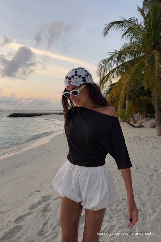 Women's Cotton Summer Basic Black Blouse
