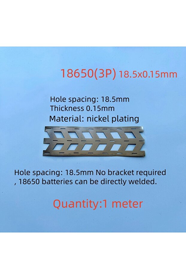 3P 18.5X0.15MM 1M Hole Spacing18.5mm Nickel Strip Lithium Battery Nickel Strips For 18650 Battery P