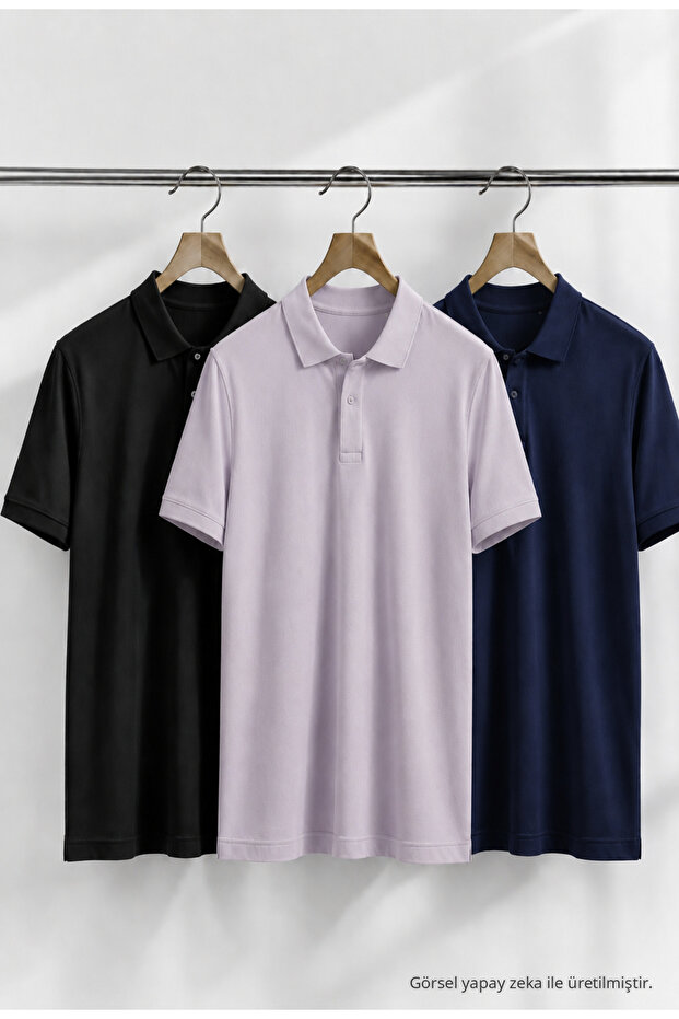 Men's Trend Casual 3-Piece Polo Collar T-Shirt