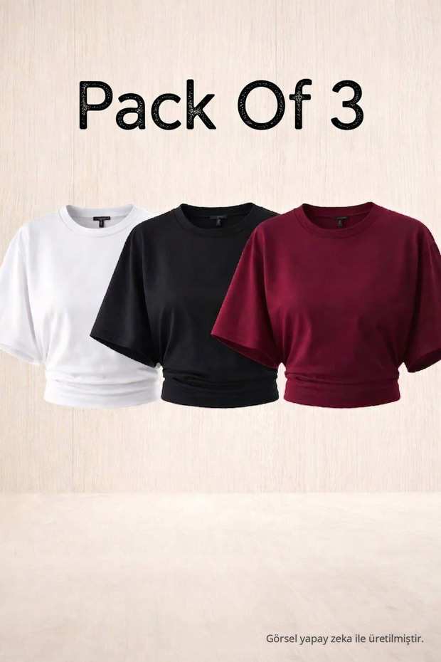 Women's Bat Sleeve Summer 3-Piece Crop Blouse