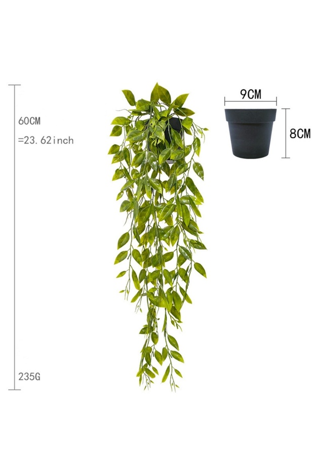 C Artificial Plant Wall Hanging Fake Plants Green Leaf Flower Decor Room Simulation Bonsai Home Deco