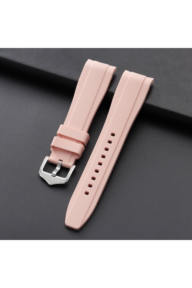 20mm Pink 20mm22mm for Strap for Swatch Universal Men Women Curved End Silicone Watch Band for...