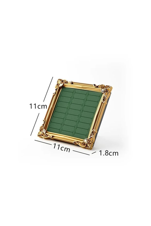 Green A Vintage Photo Frame Jewelry Display Tray Nordic Ins Style Ring Holder Earrings Showcase for