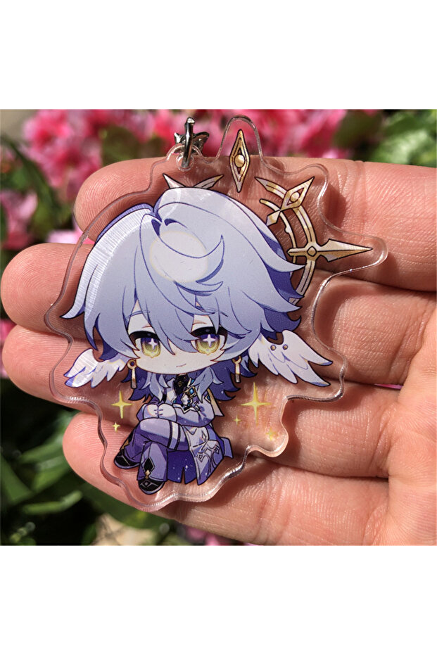 6 Game Honkai: Star Rail Robin Aventurine Acheron Black Swan Sparkle Cosplay Costumes Key Chain Keyc