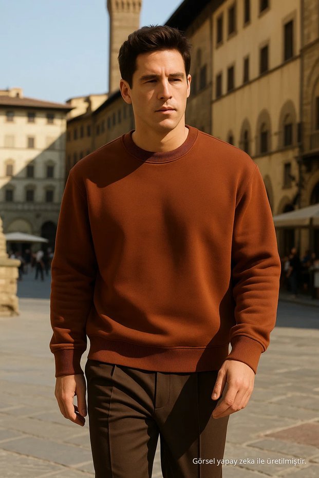 Unisex Winter Comfortable Long Cinnamon Loose Sweater