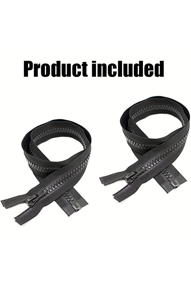26 Inch 66cm 2 Pcs Black 2PCS #10 Plastic Resin Separating Zipper Black White 22-32 Inch for Sewing