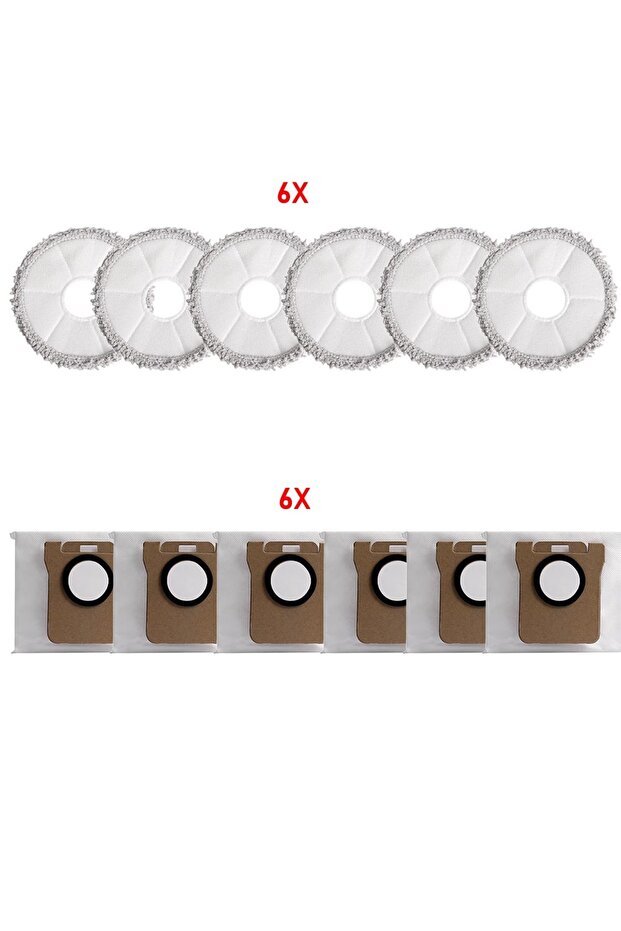 12 pcs set Dust Bag Mop Pads Kit for Xiaomi X20+/X20 Plus/X20 Max/X10+/X10 Plus/Mijia M30S/M40 for D