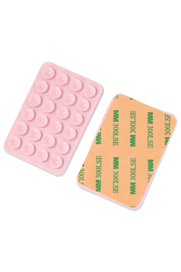 Light Pink Universal Phone Stands Anti Slip Silicone Suction Cup Holder Multifunctional Backed Adhes