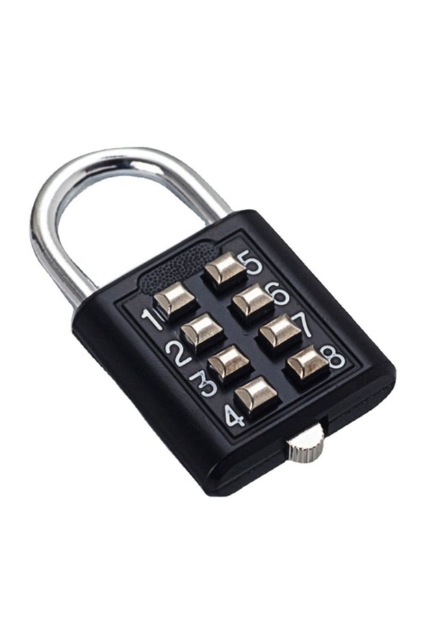 Black 8 Digits Password Code Combination Padlock Zinc Alloy Suitcase For Luggage Travel Code Smart L