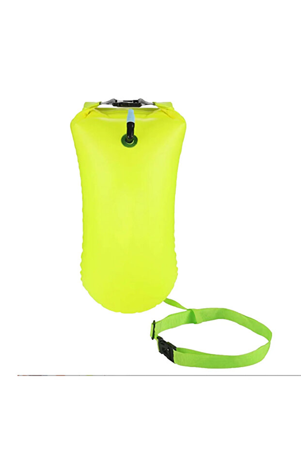 Green 1 PC Dry Bag Inflatable Open Swimming Buoy Tow Float With Waist Belt For Boating Rafting Swimm