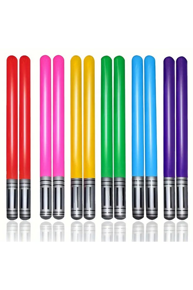 12pcs mix color 12pcs Colorful Inflatable Sword Set Balloons Stick For Themed Party Cosplay Game Pro