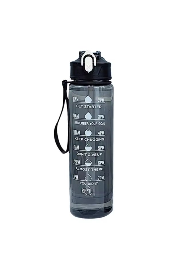 750-900ml Black 750-900ML Large Capacity Sports Water Bottle Leak Proof Colorful Plastic Cup Drinkin
