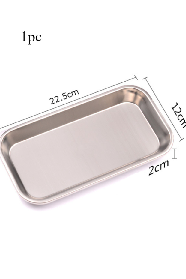 1pc 1/2pcs Kitchen Tray Stainless Steel Square Storage Tray Dental Medical Tool Nail Tattoo Dental M