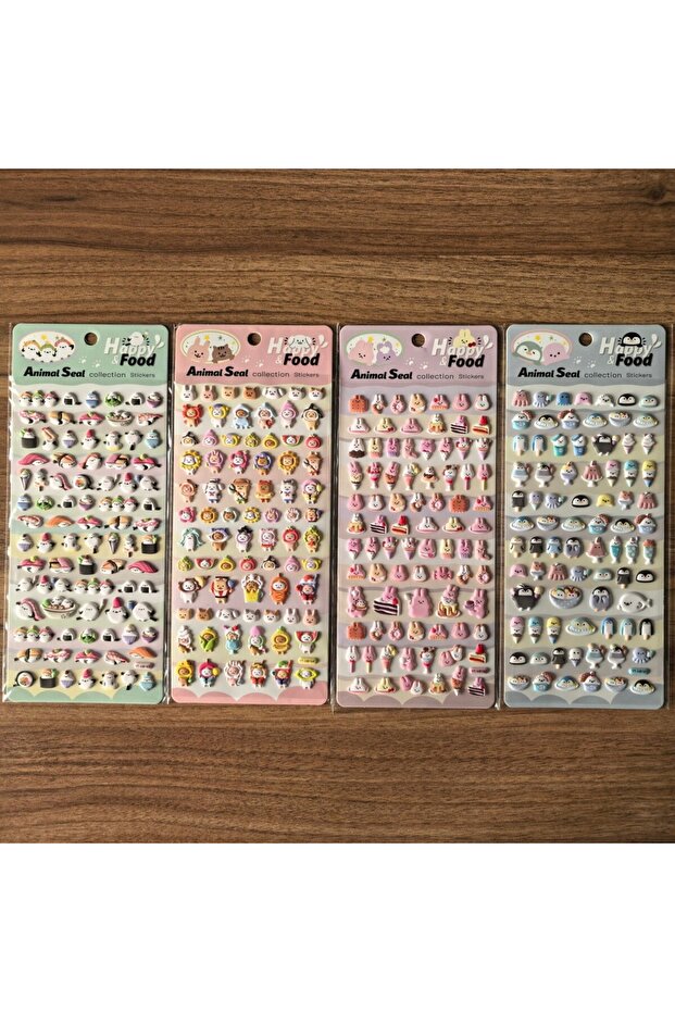 4Sheets Animal Seal 3D Stickers Set (4 Pcs) - Adorable Embellishments for Planners, Handcrafts & Not