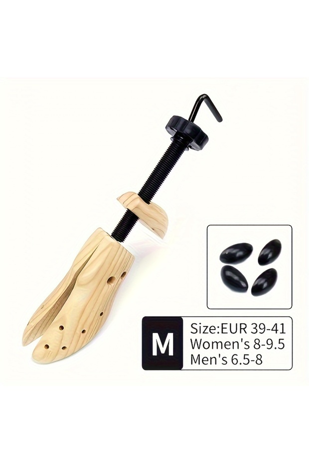 M 1/2Pc Shoe Stretcher Women and Men's Shoe Widener - Wooden Expander for Wide Feet, Bunions or Call