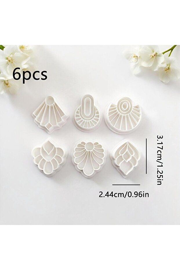 6pcs 6Pcs Polymer Clay Cutters & Embossing Tools Minimalism French Style Bohemian Art Deco Hollow M