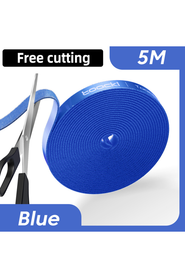 Free Cut Blue 5M Toocki Cable Organizer Cable Management Tearable Organizador Cables Winder Ties Pho