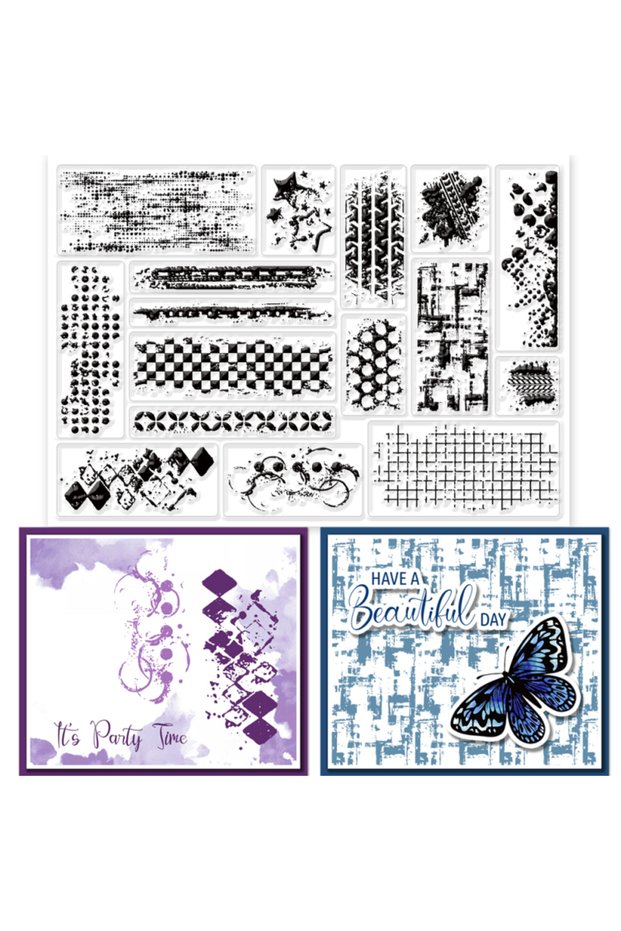 AECH08-01368 1pc Graffiti Background Silicone Clear Stamps Ink Mark Stain Background Clear Stamps Mo