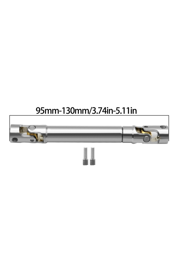 silver-L95MM Metal Internal Spline Drive Shaft Universal Joint Driveshaft for 1/10 RC Car Crawler Ax