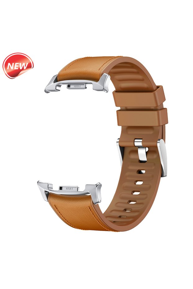 Galaxy Watch 8 44mm Official Brown Leather Silicone Strap for Samsung Galaxy Watch 8Classic 46mm Ori