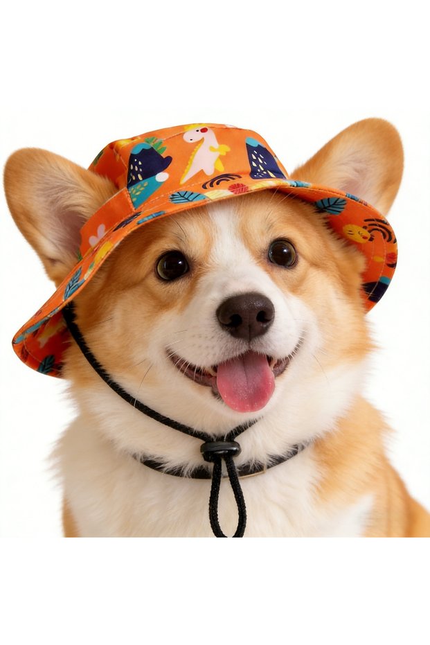 M 3.5-7.5KG D Small Dog Cat Hats Cat Cowboy Hat with Ear Holes Tiny Pet Birthday Party Costume Cat H