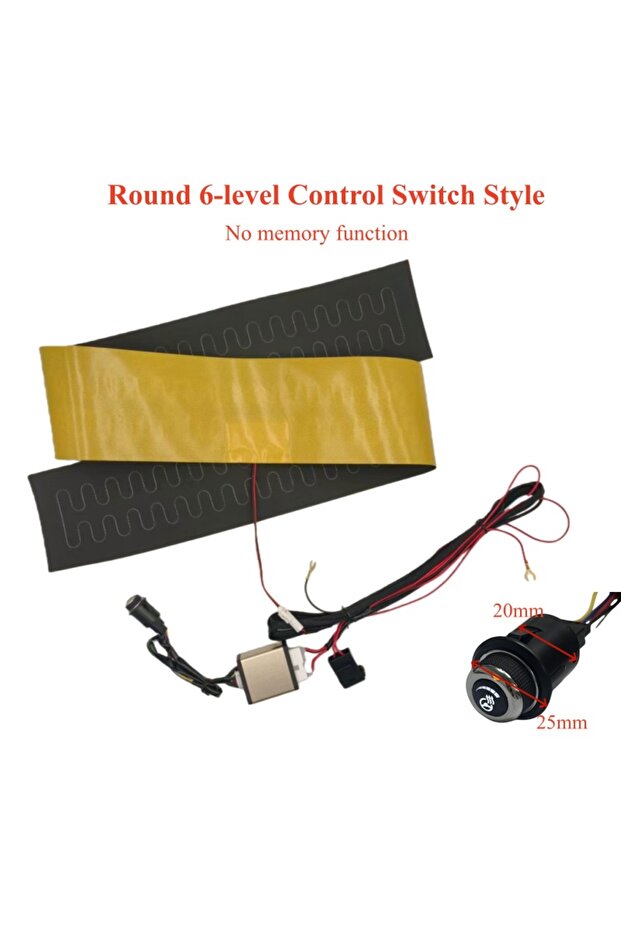 Round 6-level 12V Car Built-in Steering Wheel Heater Kit 50W Universal 48℃ High Temperature Alloy Wi