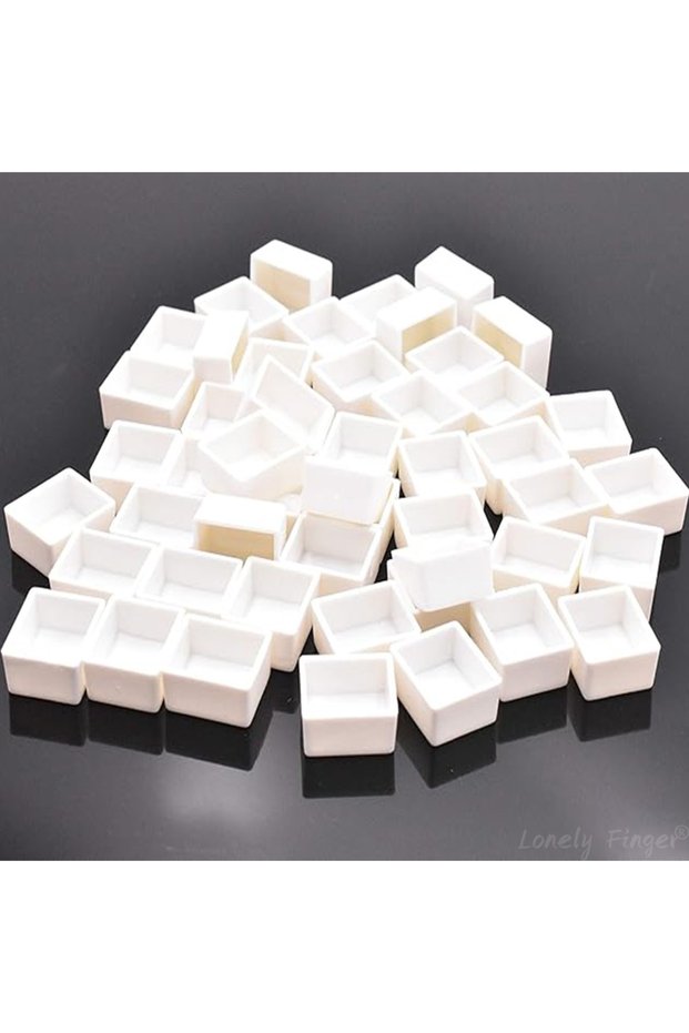 White-50 Pcs 1.8ml Watercolor Half Pan 50/100/200 PCS White Plastic Empty Half Pans for Watercolour